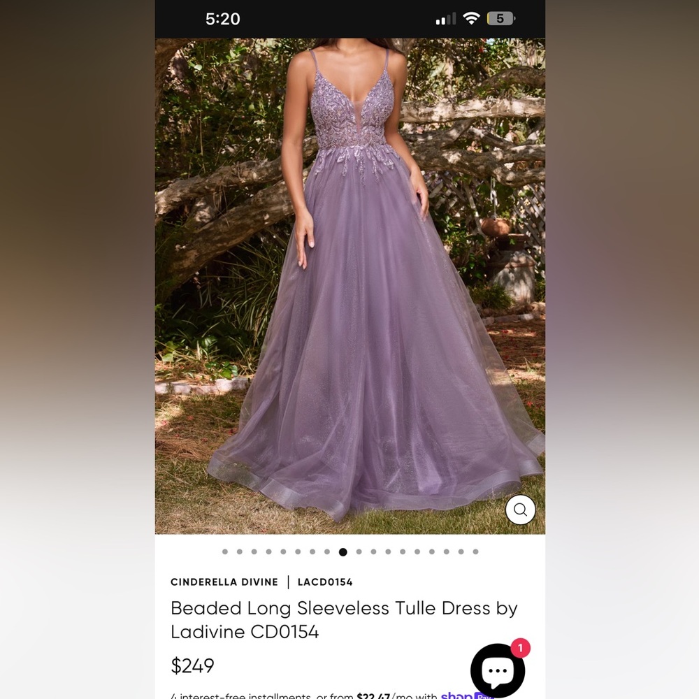 prom dress!!
very light purple
size large